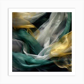 Emerald Gold Flow 10 Art Print