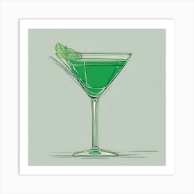 Green Martini Art Print