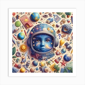 Astronaut'S Head Art Print