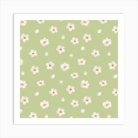 Soft ditsy flowers Art Print