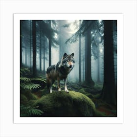 Wolf In The Forest Art Print