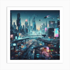 Dystopian Cityscape Art Print