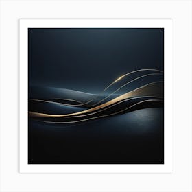 Abstract Gold And Black Background Art Print