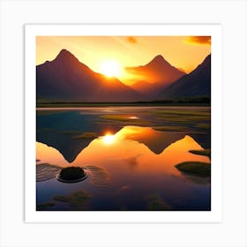 Sunrise In The Mountains 32 Art Print