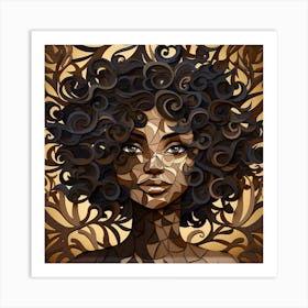 Abstract Portrait Of African Woman 3 Art Print