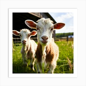 Goats On A Farm 3 Art Print