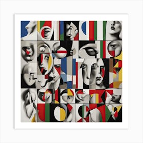 Faces Collage Art Print