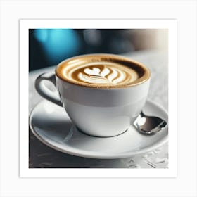 Coffee Cup With Latte Art Art Print