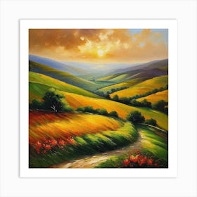 Sunset In The Countryside 8 Art Print