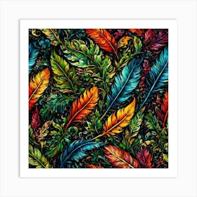 Colorful Feathers 7 Art Print