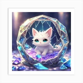 Cute Kitten In A Crystal Ball 1 Art Print