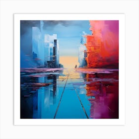 Chromatic Mirage: Palette Knife Dreams Art Print