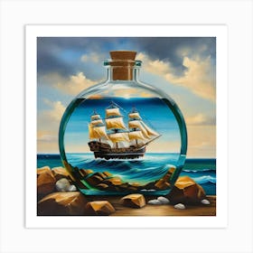 Ship In A Bottle 2 Art Print