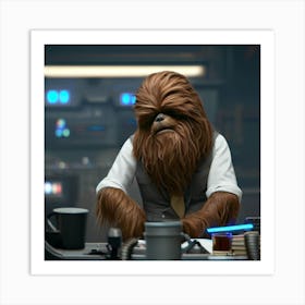 Chewbacca At The Office Art Print