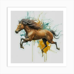 Horse colour splash Art Print