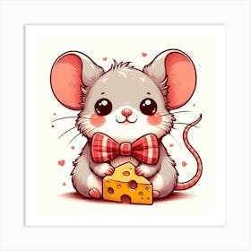 Kawaii Mouse Art Print