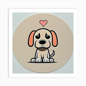 Dog With Heart Art Print