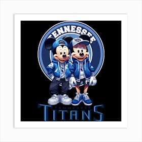 Mickey & Minnie Tennessee Titans Art Print