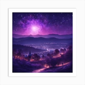 Purple Night Sky Art Print