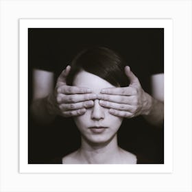 Woman Covering Her Eyes Art Print