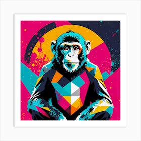 Coulorful Chimpanzee Poster Art Print