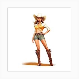 Full Body Cowgirl Art Print