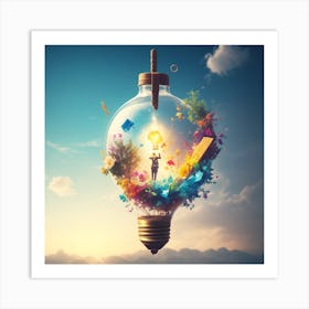 Light Bulb In The Sky Art Print