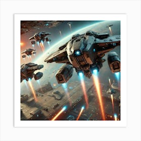 Combat Drones Tharsis Class Carrier Art Print