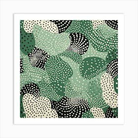 Yayoi Kusama Inspired Sage Green Pattern Art Print