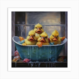 Fluffy Ducks In A Tub1 Art Print