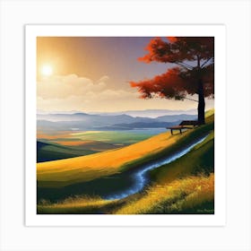 Sunset On The Hill Art Print