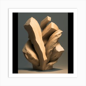 Abstract Wood Sculpture Art Print