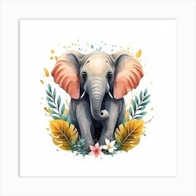 Elephant In The Jungle Art Print