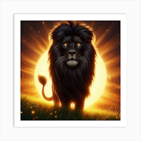 Lion In The Sun 4 Art Print