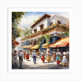 Street Scene In Mexico City 1 Art Print