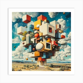 Cubes In The Sky Art Art Print