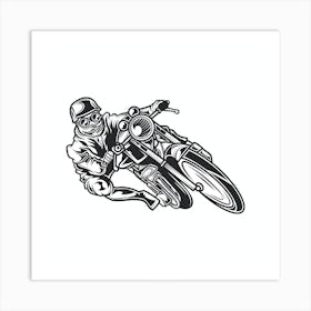 Vintage Motorcycle Racer Art Print