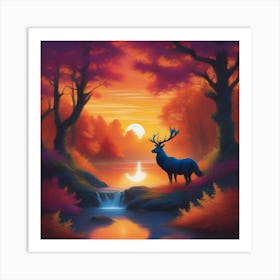 Deer In The Forest Art Print