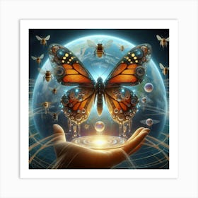 Butterfly In The Hand Art Print