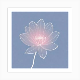 A White And Pink Flower In Minimalist Style Square Composition 85 Art Print