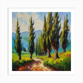 Tuscany Trees Art Print