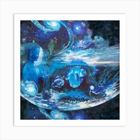 Blue Buddha Blessing the World Art Print