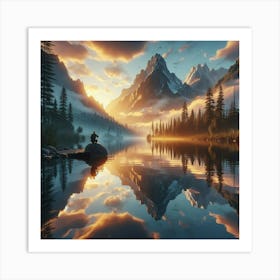 Sunset In The Mountains 6 Art Print