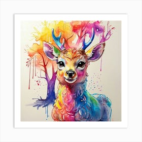 Colorful Deer 10 Art Print