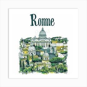 Rome PostCard Artwork Art Print