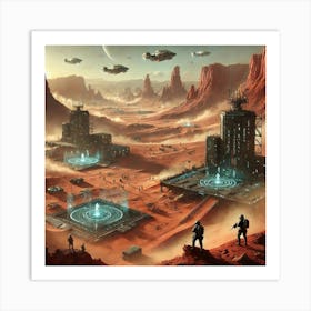 Red Desert Training Grounds Scifi Art Print