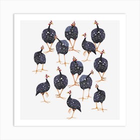 Guinea Fowl Hen Bird Art Gift Art Print