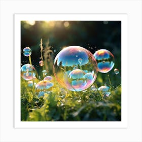 Bubbles In The Grass 1 Art Print