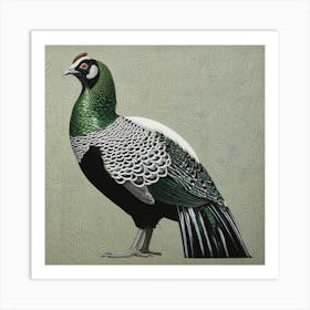 Ohara Koson Inspired Bird Painting Pheasant 6 Square Art Print