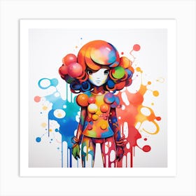 Colorful Girl Art Print